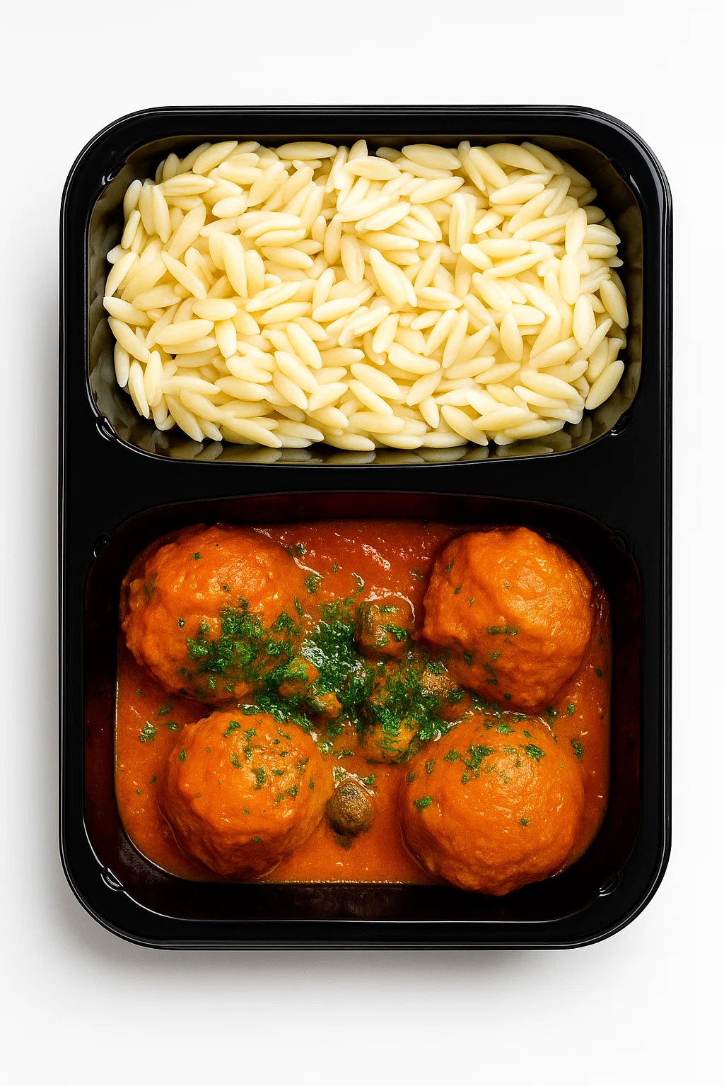 Photo du plat Boulettes d’agneau aux olives et pâtes grecques
